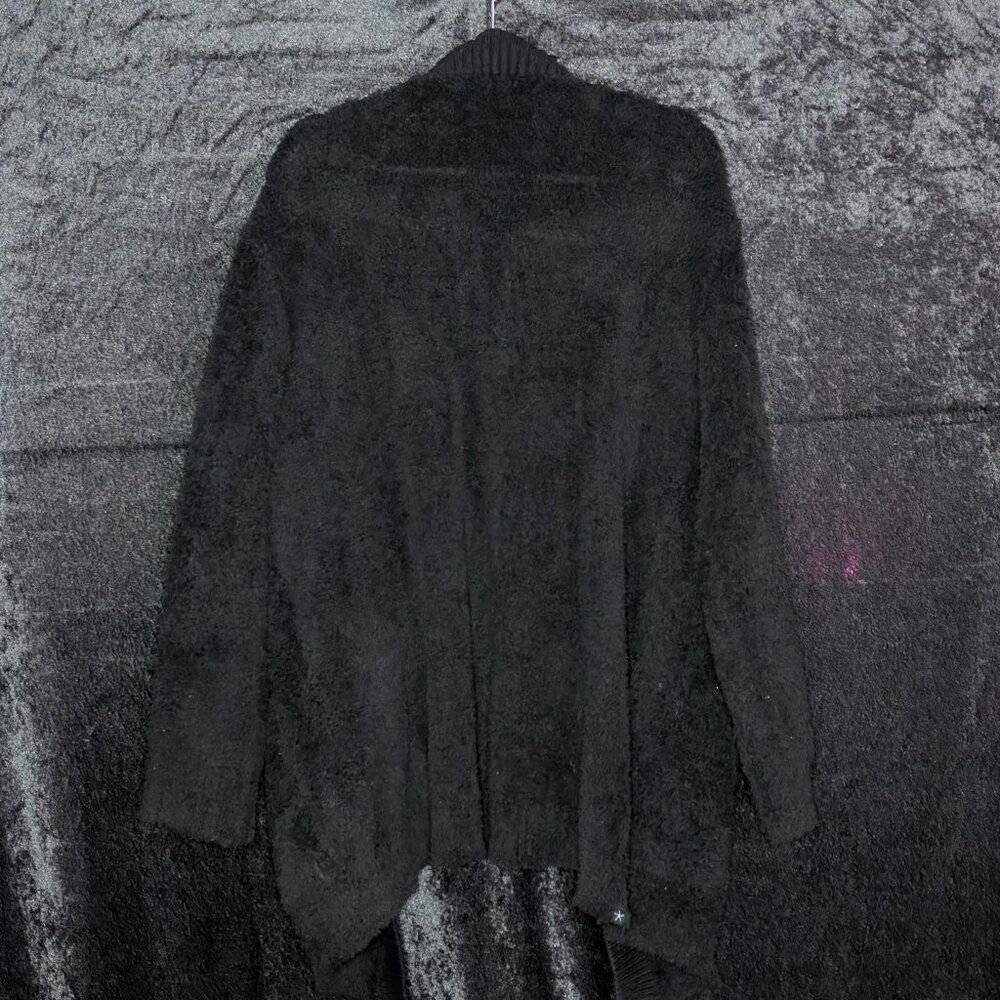 Barefoot Dreams CozyChic Ribbed Knit Trim Cardigan in Black XL - Picture 3 of 4